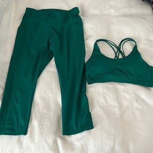 Kelly Green Two Piece Exercise Set